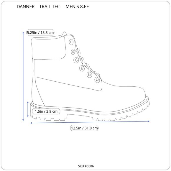 Danner Mens Trailtrek 4.5" Hiking Boots Gray & Yellow Leather/Fabric Up US 8 EE - Picture 6 of 16
